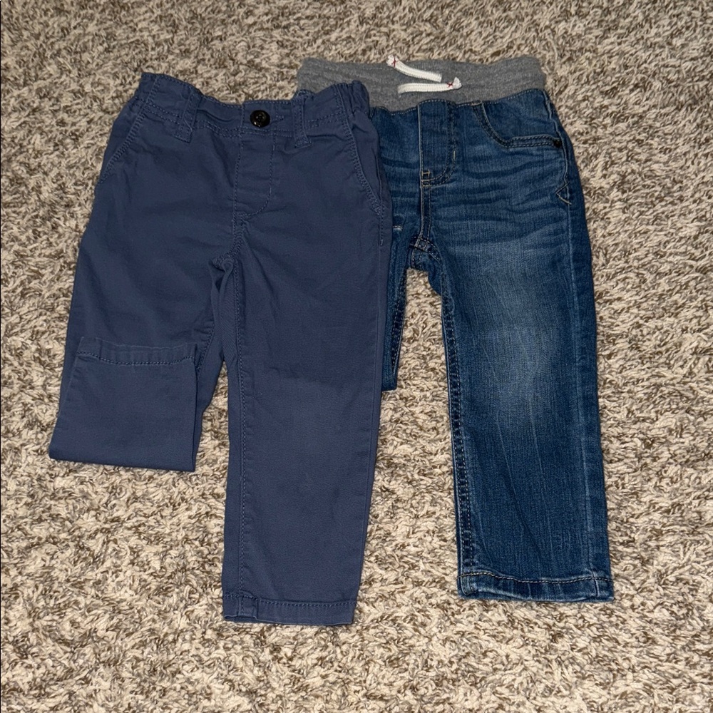 Kids Navy and Denim Pants Set